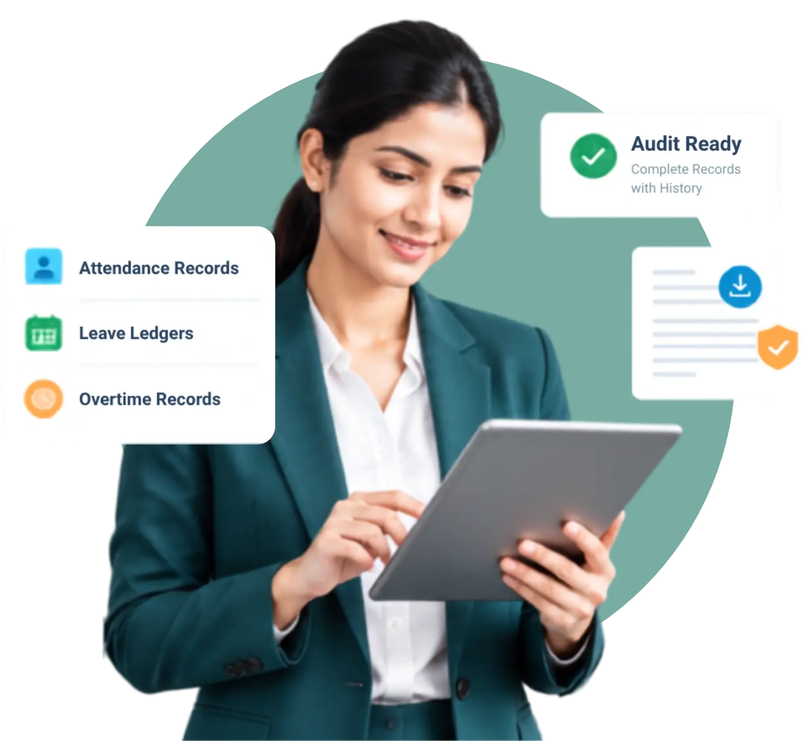 TrackOlap audit-ready attendance records, leave ledgers and overtime reports