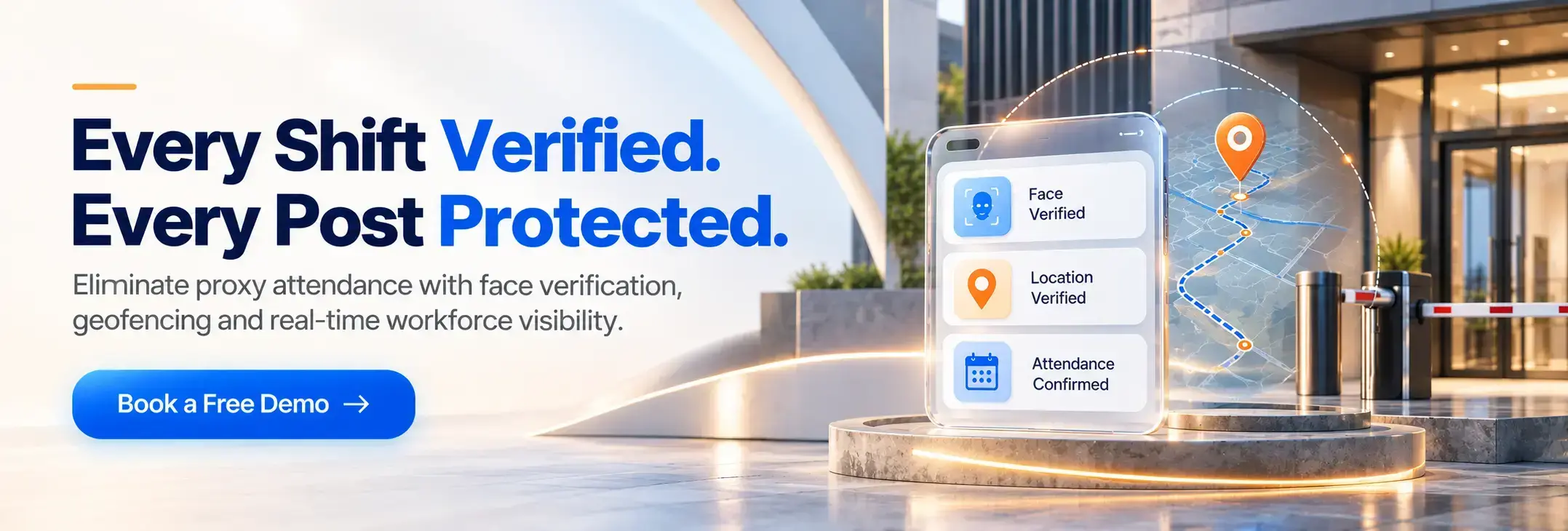 Every shift verified, every post protected: eliminate proxy attendance with face verification, geofencing and real-time workforce visibility. Book a free TrackOlap demo
