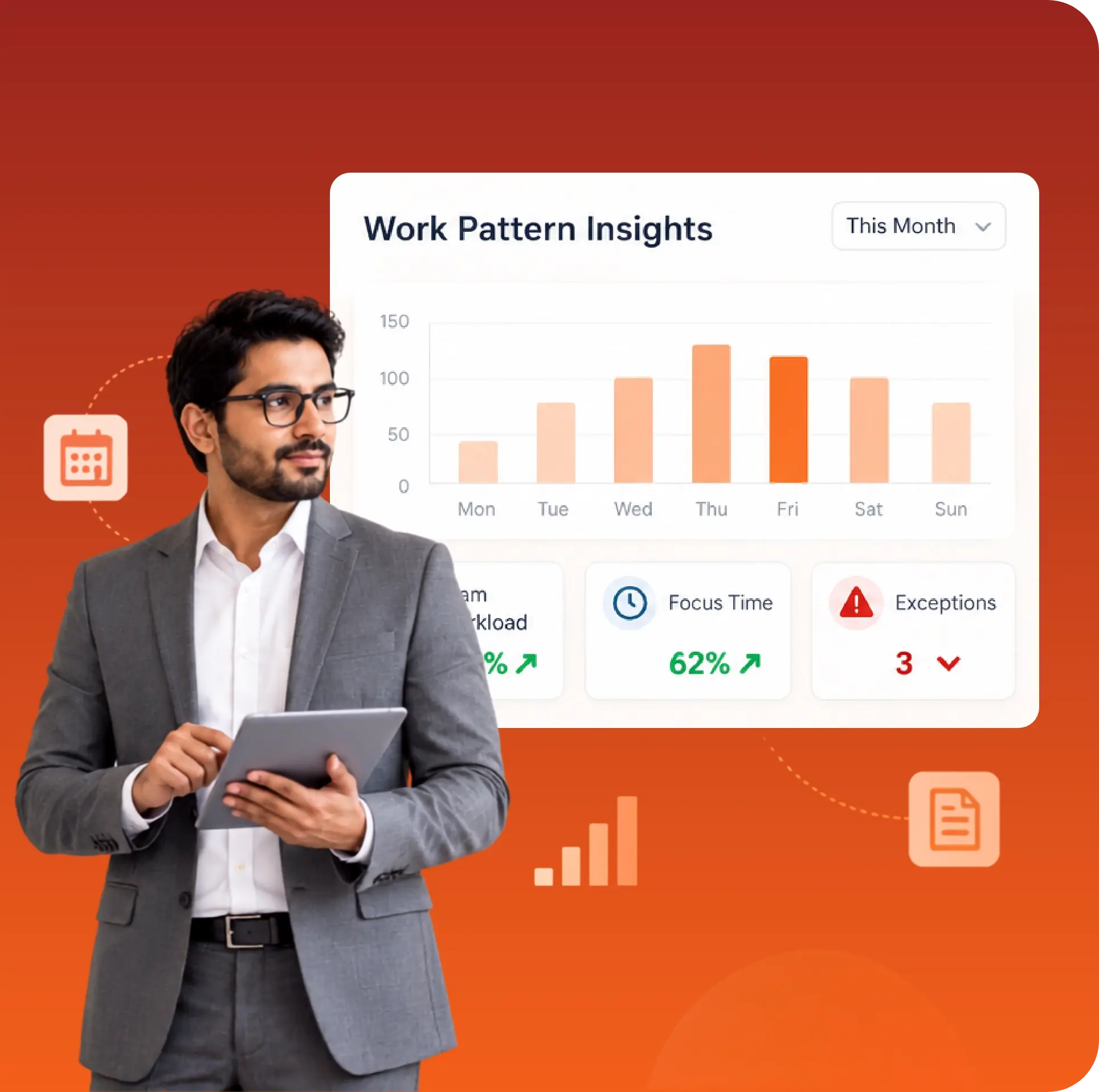 TrackOlap work pattern insights for workload, focus time and recurring exceptions