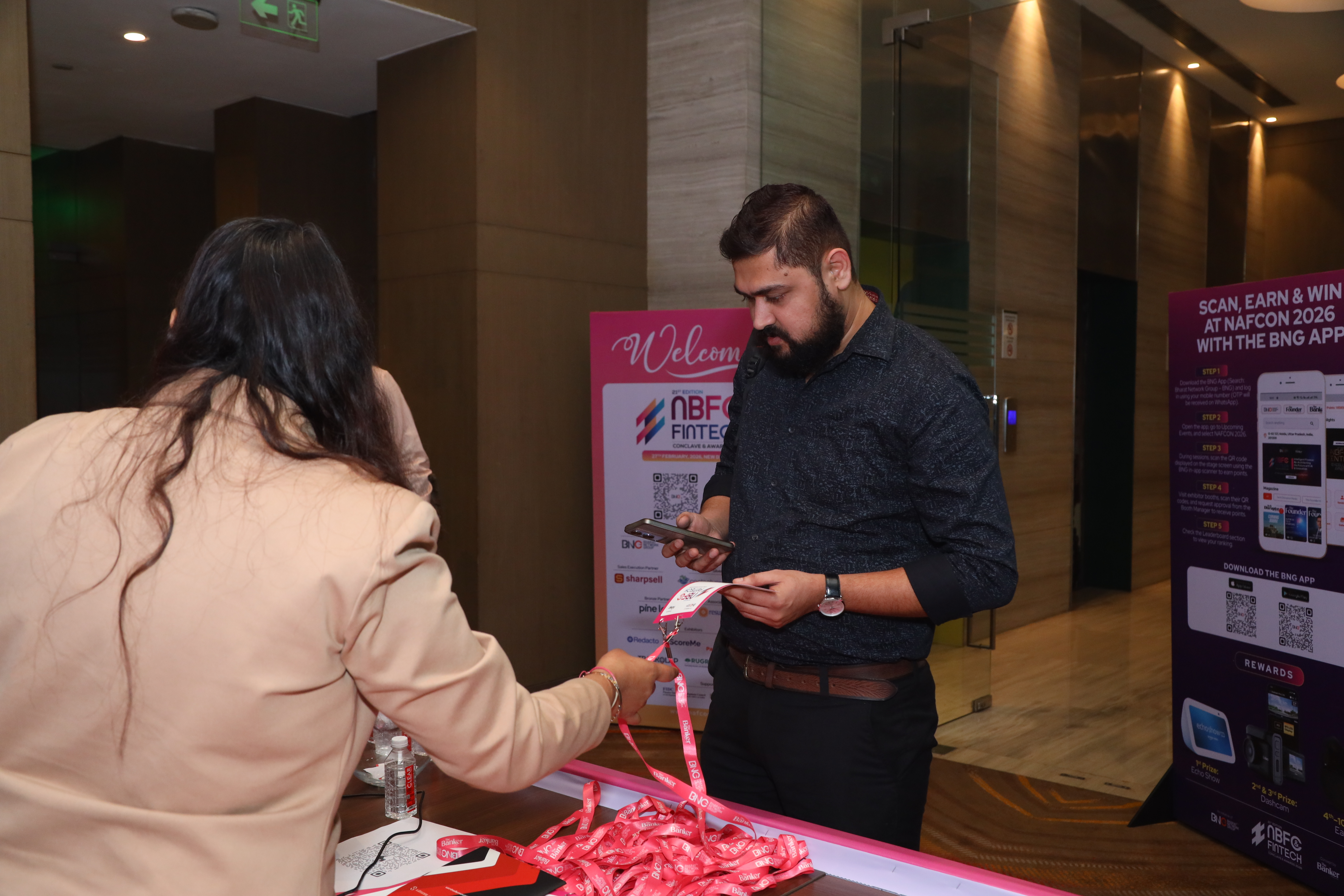 Attendee registration at the 21st NBFC and Fintech Awards 2026 NAFCON