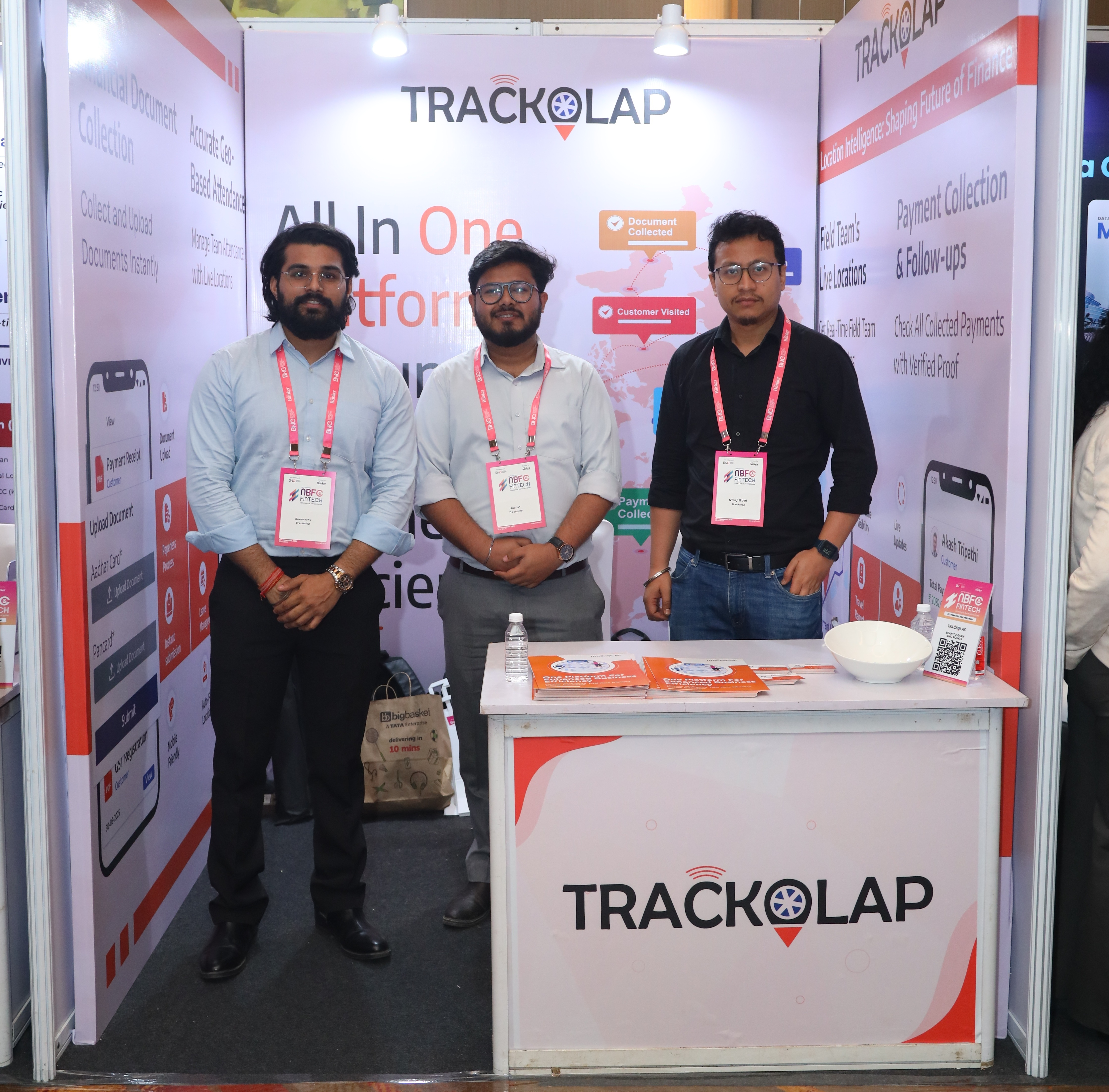 TrackOlap team showcasing NBFC field force and loan collection solutions at NAFCON 2026