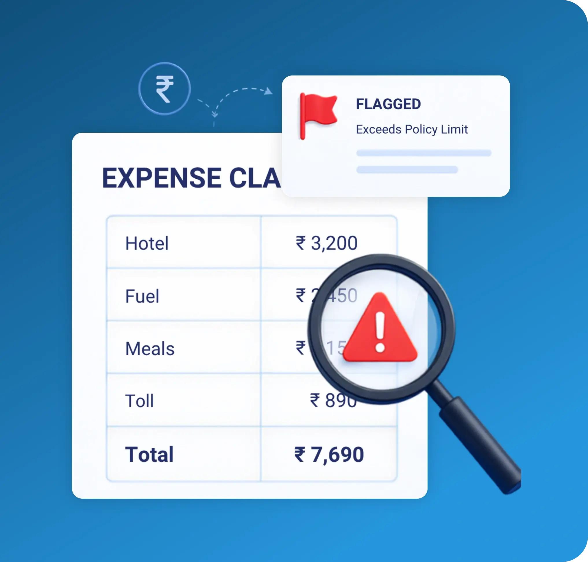 TrackOlap flagged expense detection for duplicate bills, excess amounts and travel discrepancies