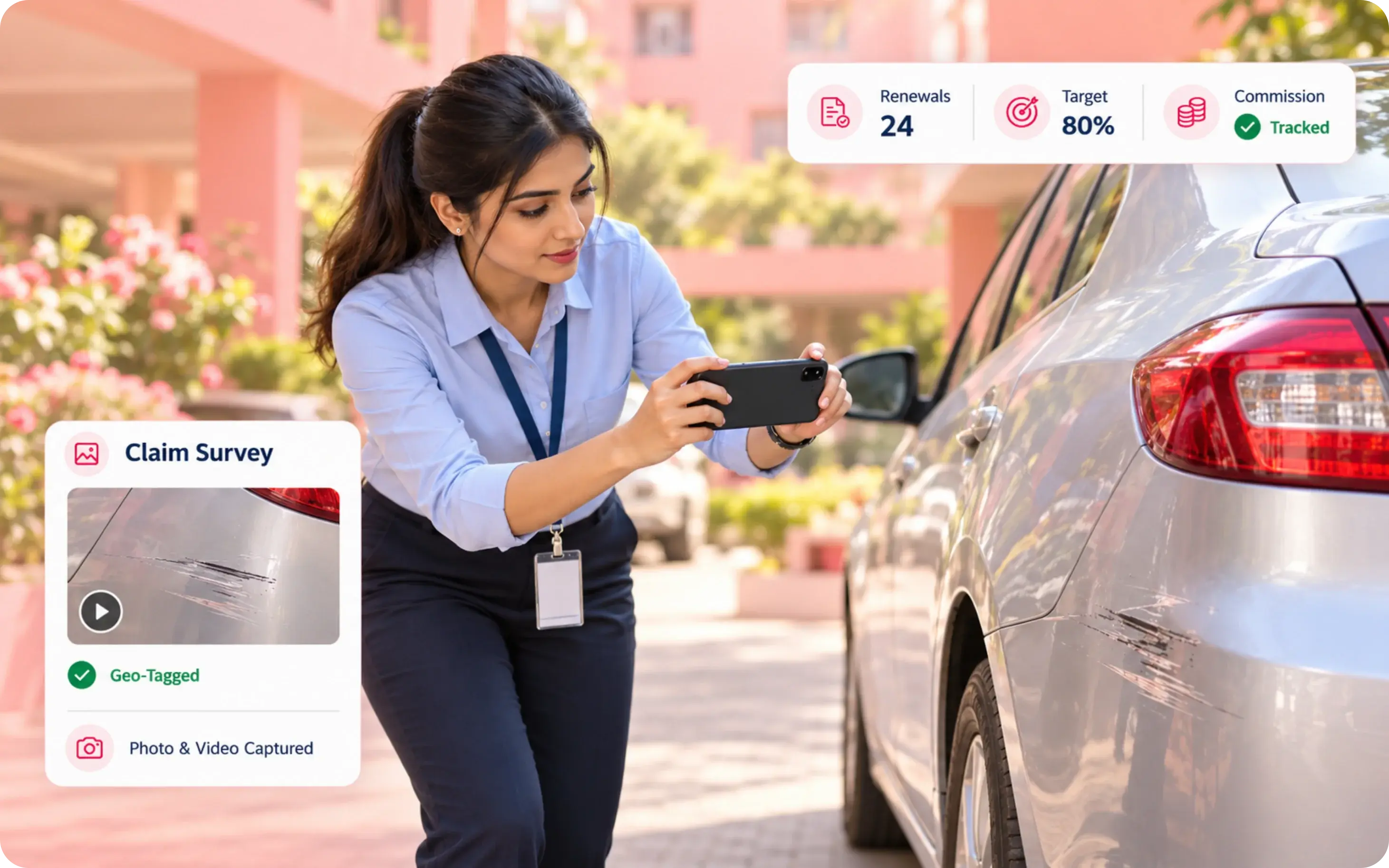 Insurance advisor and surveyor field tracking with TrackOlap
