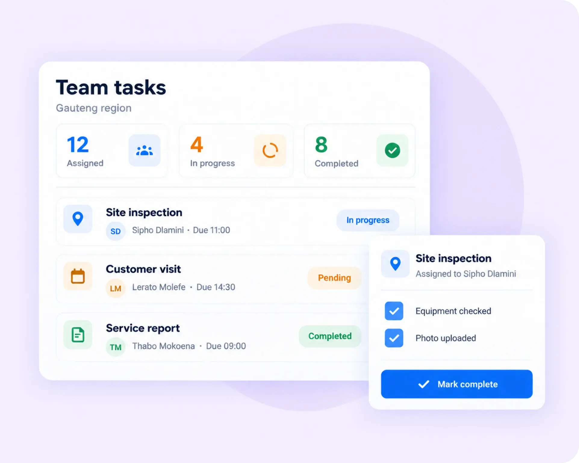 TrackOlap tasks and jobs assigned, tracked and closed with deadlines