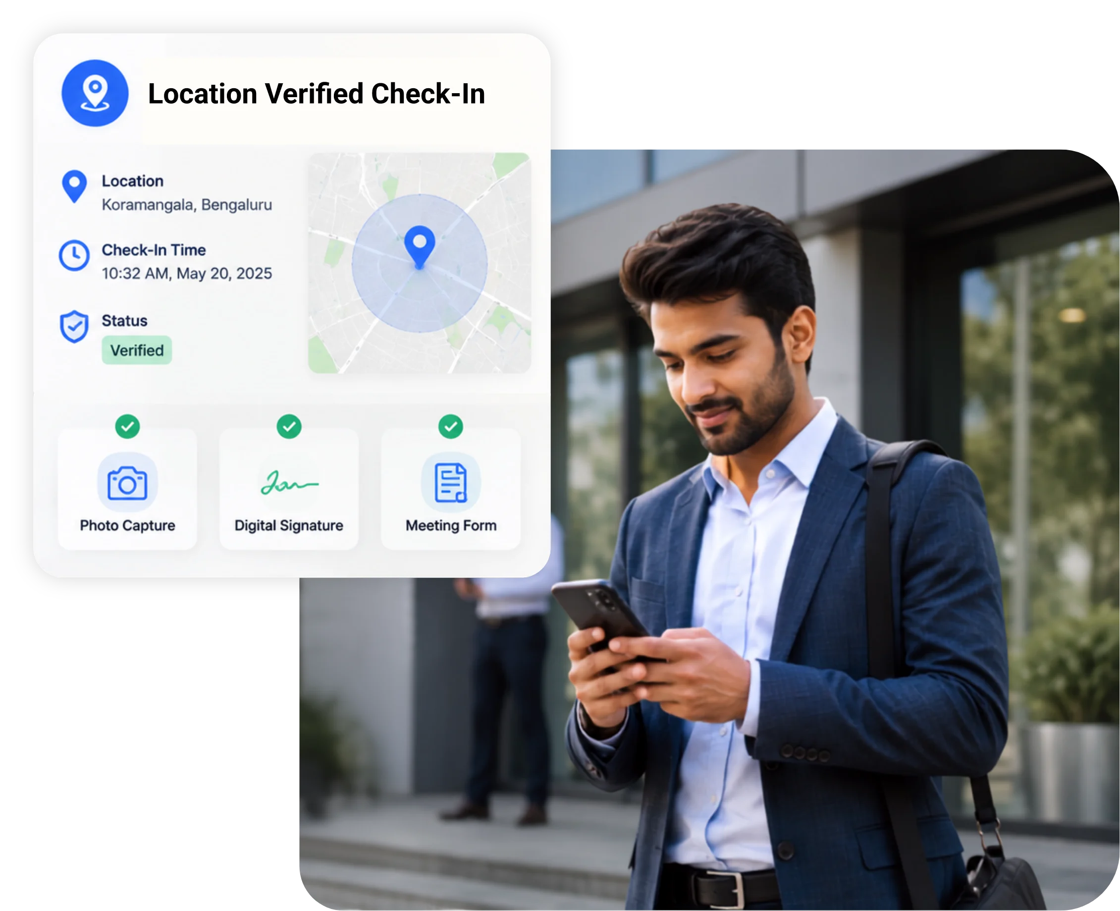 TrackOlap location-verified customer meeting check-in