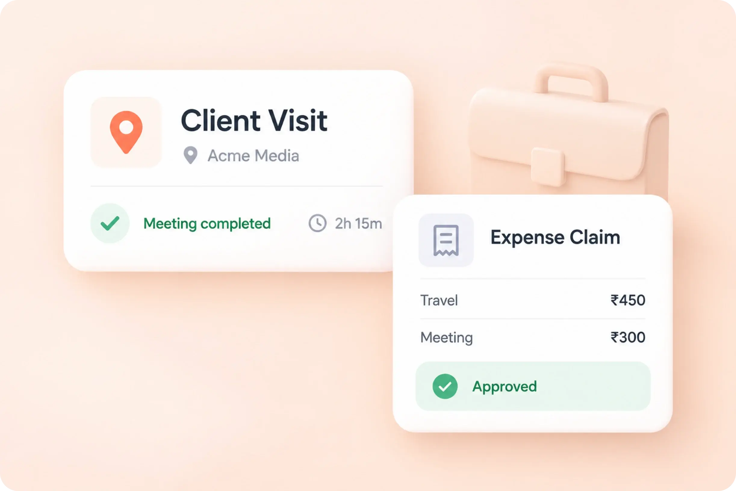 Client visit and approved travel and meeting expense claim for a media account
