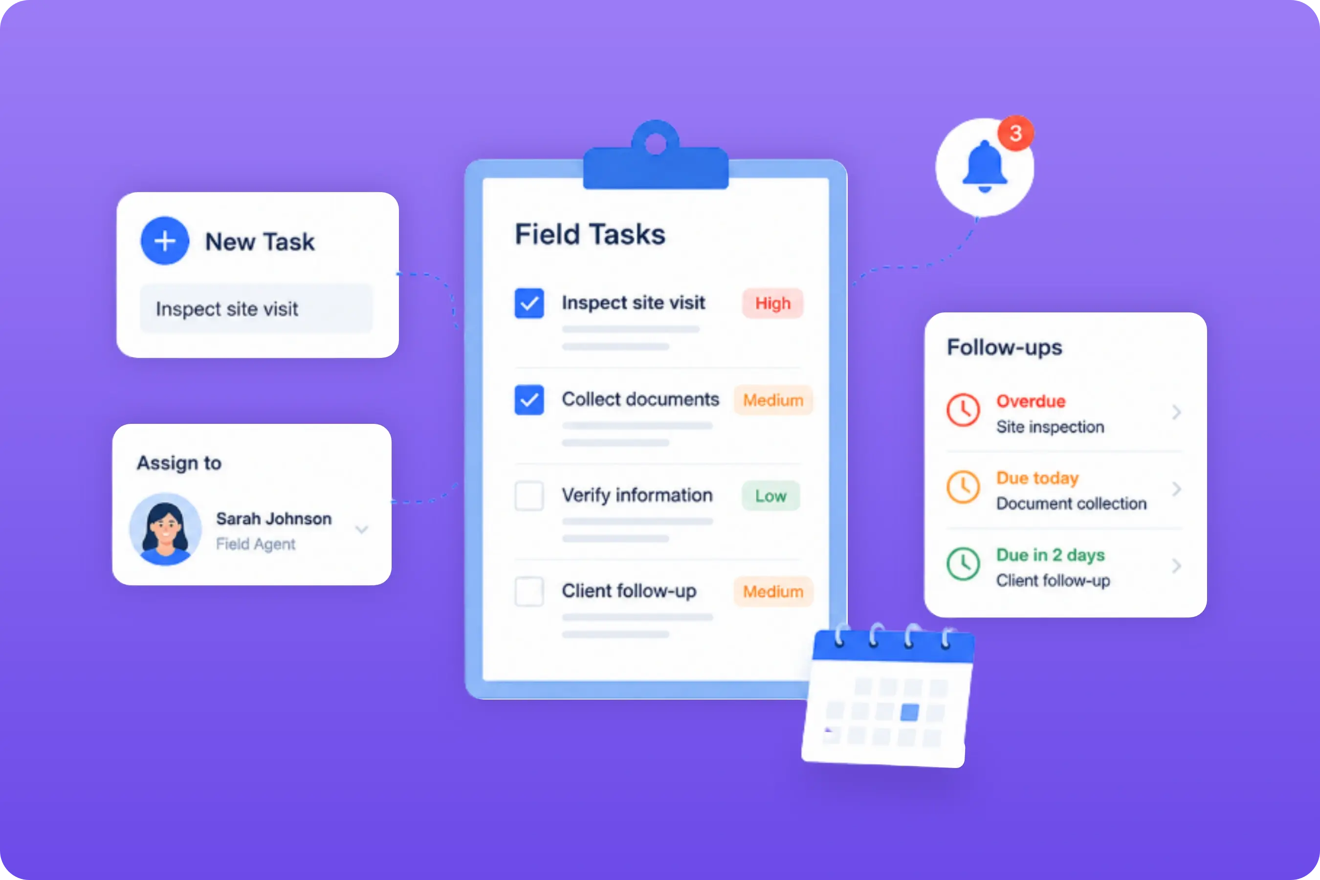 TrackOlap field task automation with assignments, priorities and follow-up alerts